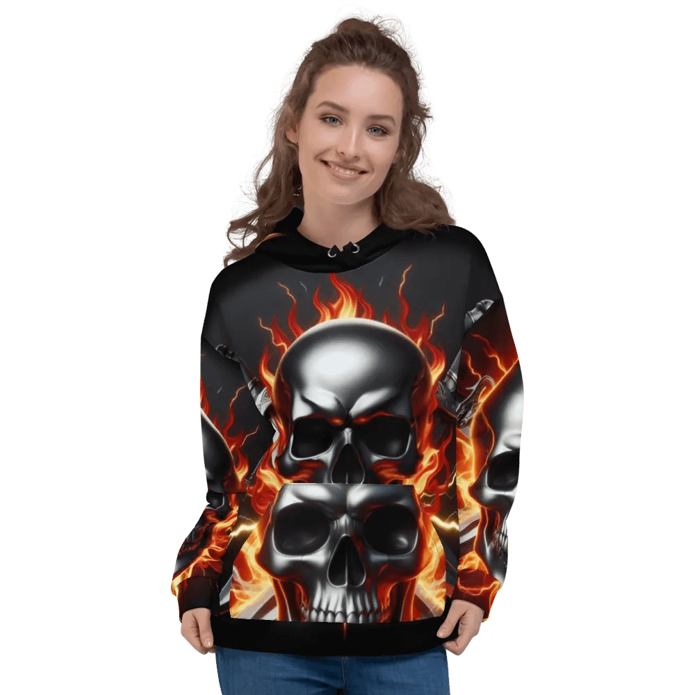 Skull Fury - Unisex Skull Hoodie #23 product image (3)