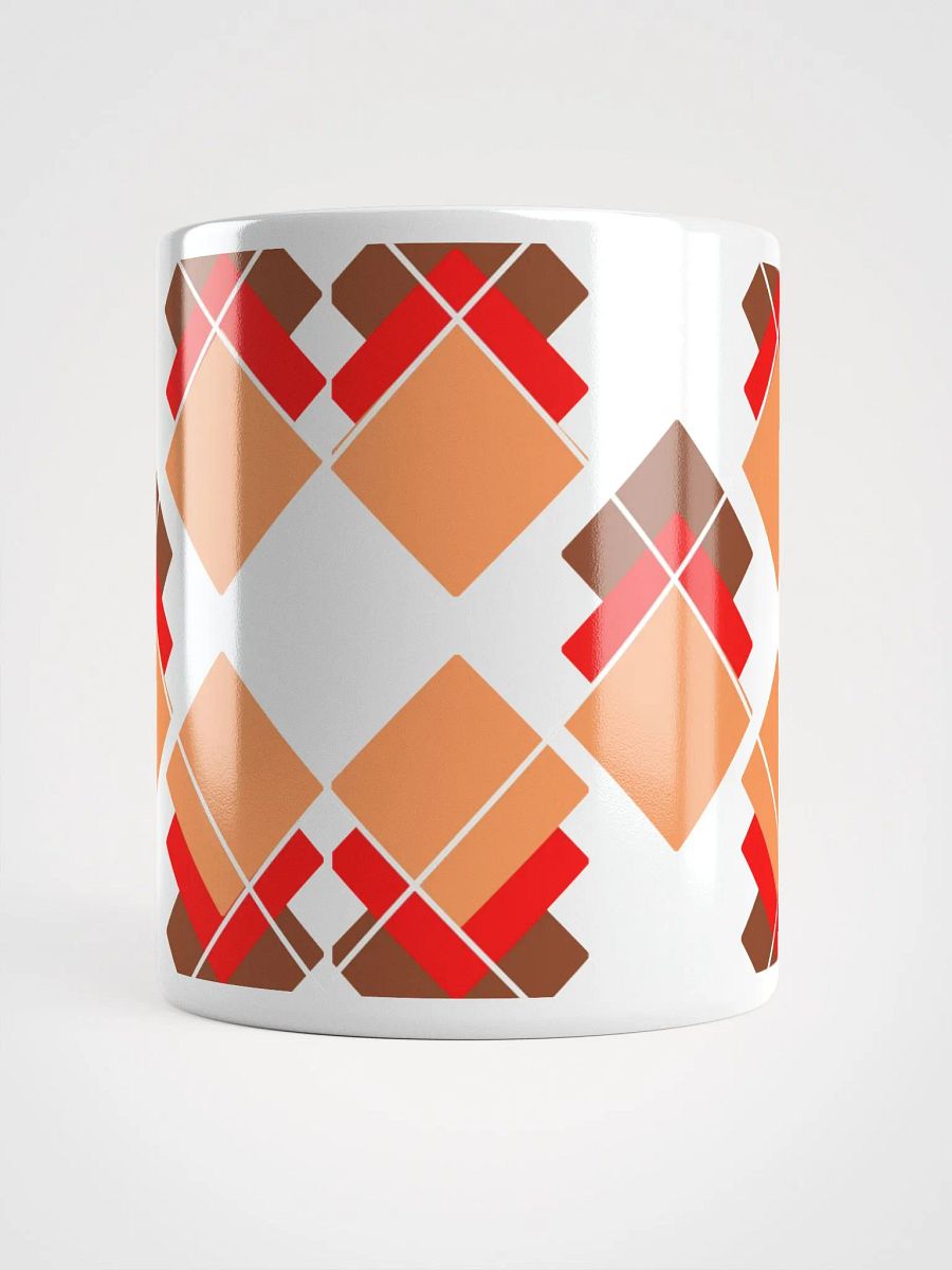 Brown, Red And Orange Overlapping Diamonds White Mug product image (3)