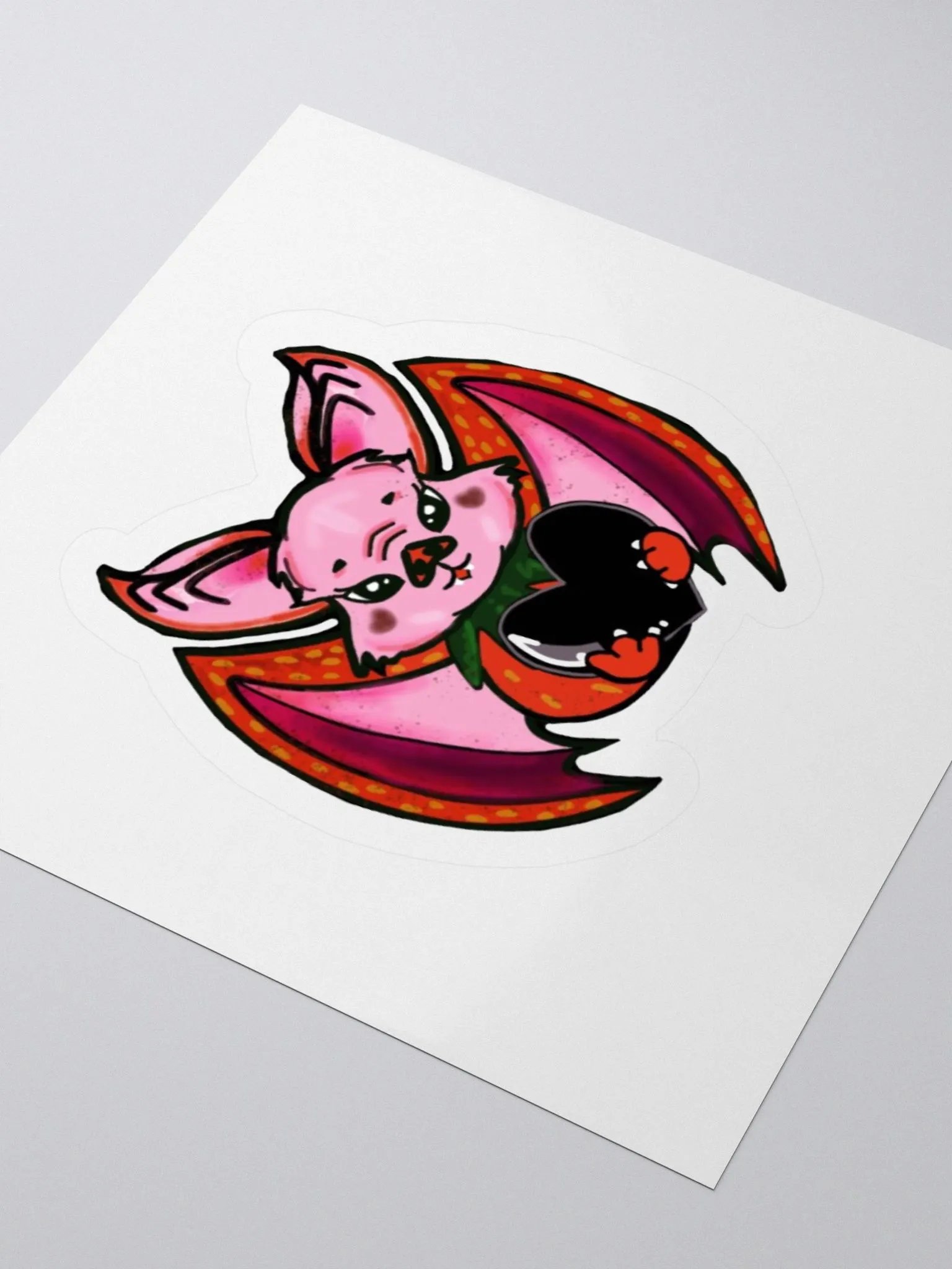 Feral Bat Heart Kiss Cut Sticker product image (3)