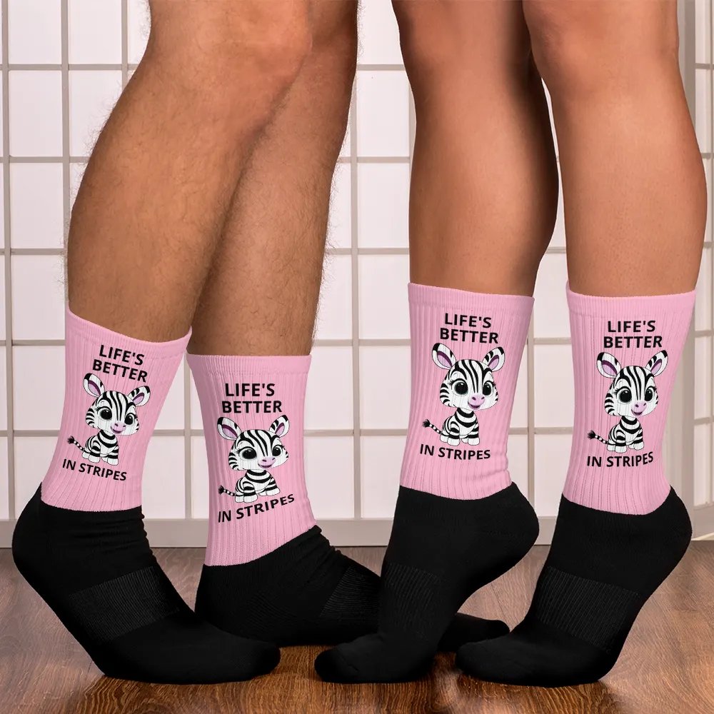Life's better in stripes: pink cushioned socks. product image (7)