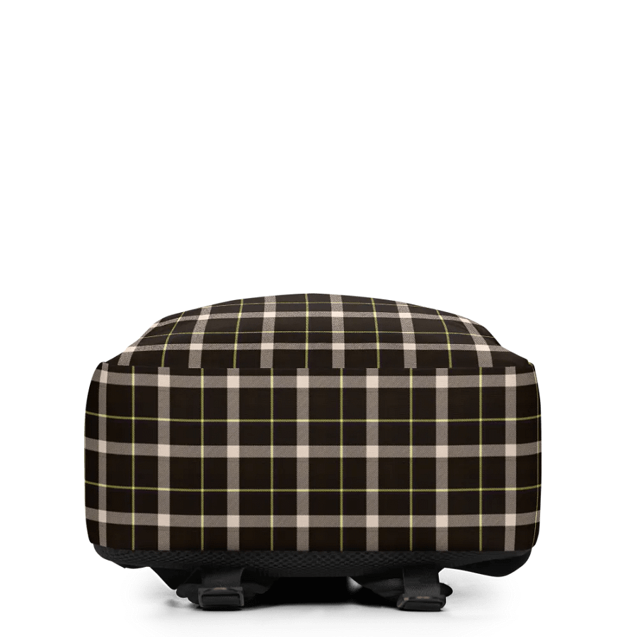 Brown Tartan, Dark Academia Chocolate Brown Backpack product image (7)