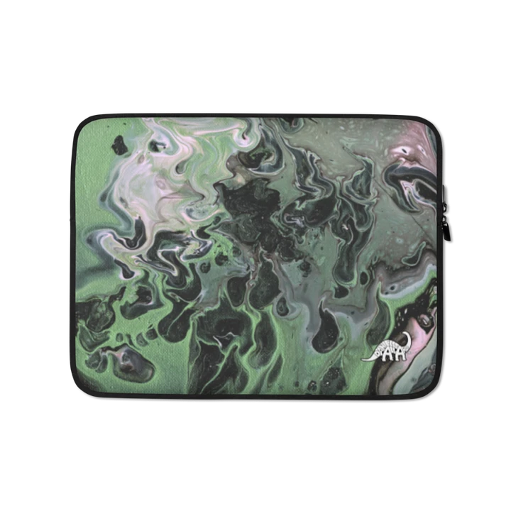 Metallic Green Fluid Acrylic Laptop Sleeve product image (1)