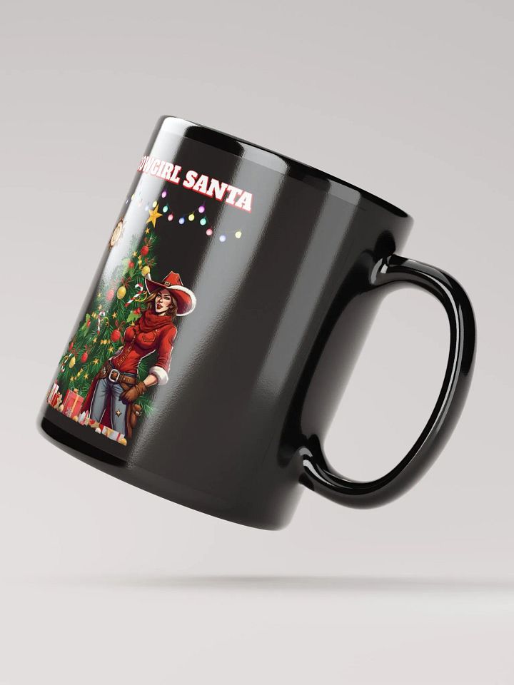 Cowgirl Santa - Christmas Black Mug product image (2)