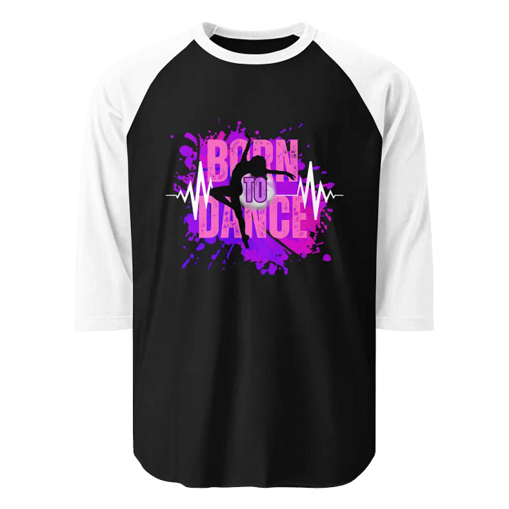 Born to Dance her Silhouette Dynamo Raglan Two Color Tee product image (1)