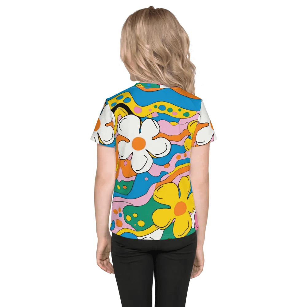 Retro Floral All-Over Print Kids T-Shirt product image (4)