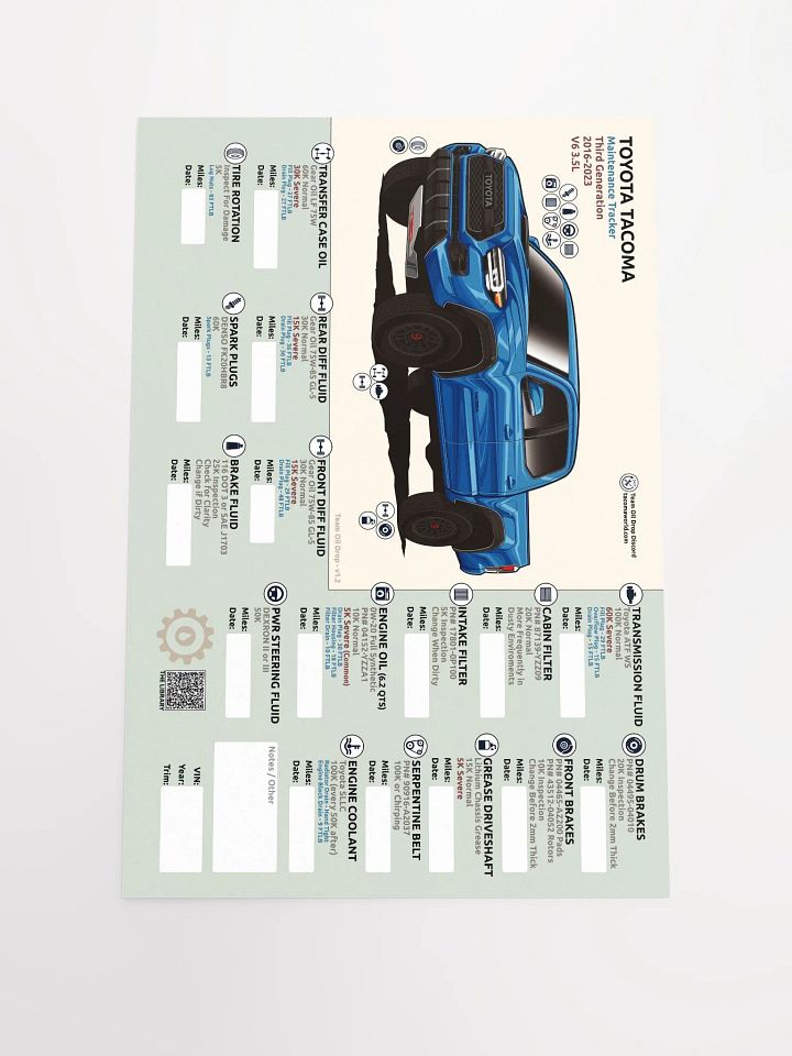3RD GEN MAINTENANCE TRACKER V1.2 - Blue product image (2)