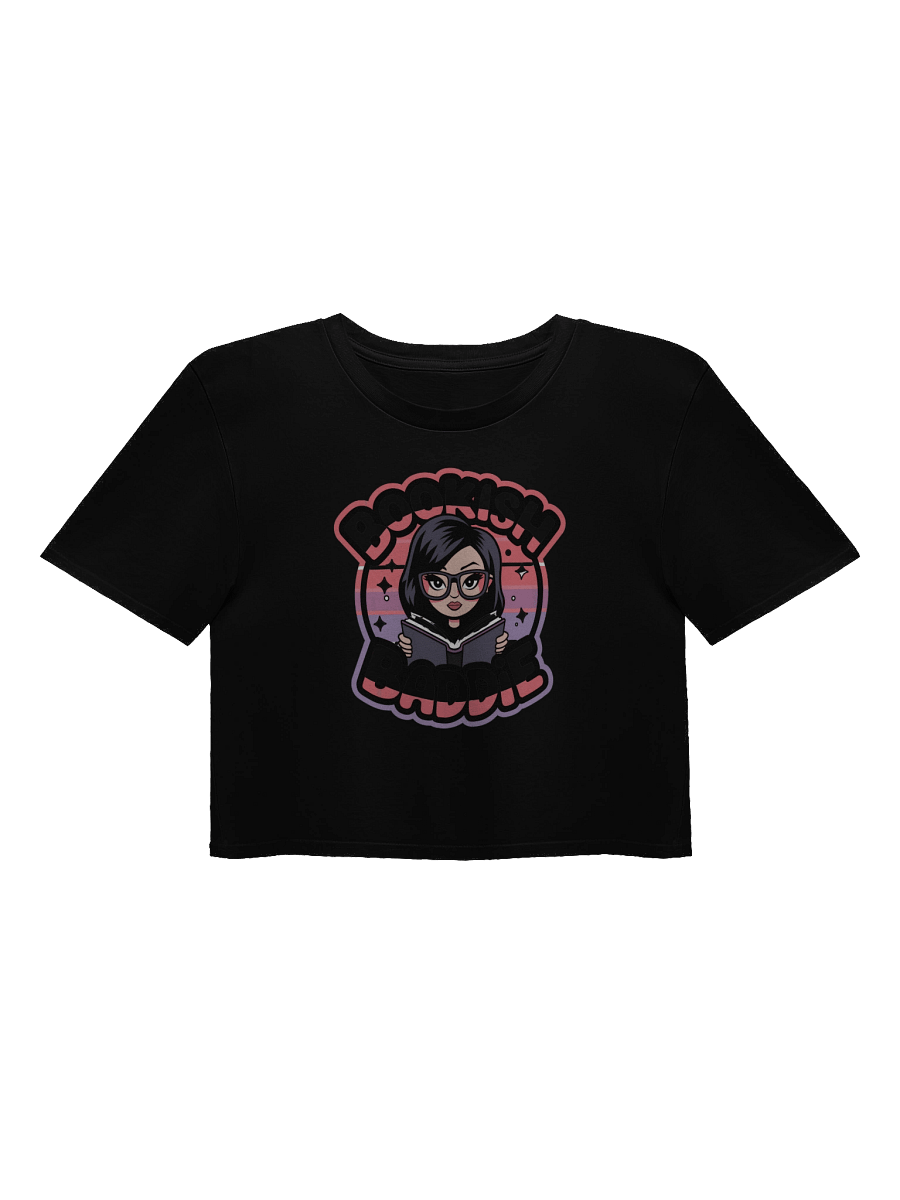 Bookish Baddie Illustrated Crop Top - Black product image (1)