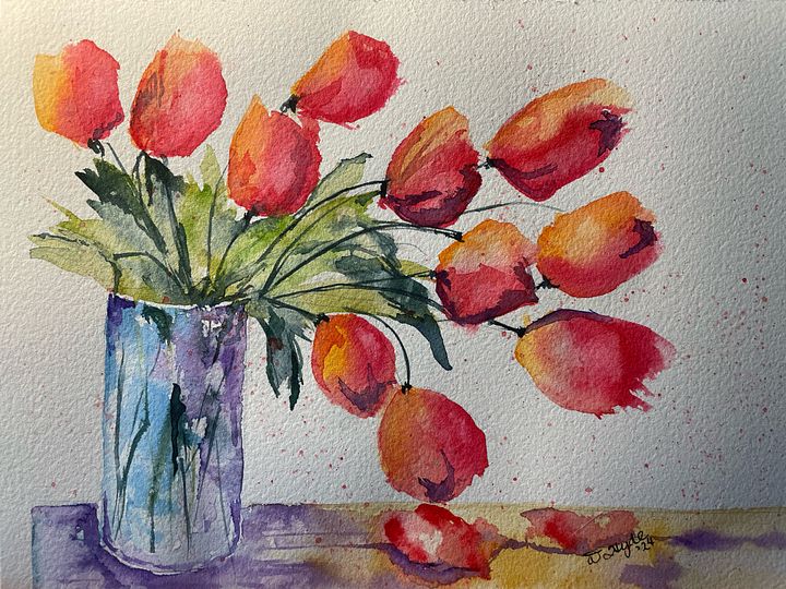 Vase of Tulips (Original) product image (1)