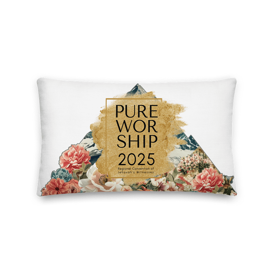 2025 "Pure Worship" Floral Mountain Sky Blue Pillow product image (2)