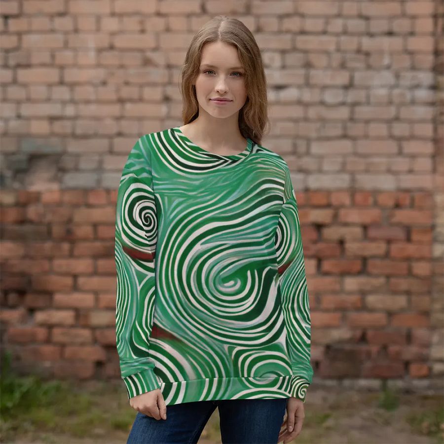 Funky Cool Green Liquid Tie-Dye Sweatshirt product image (7)