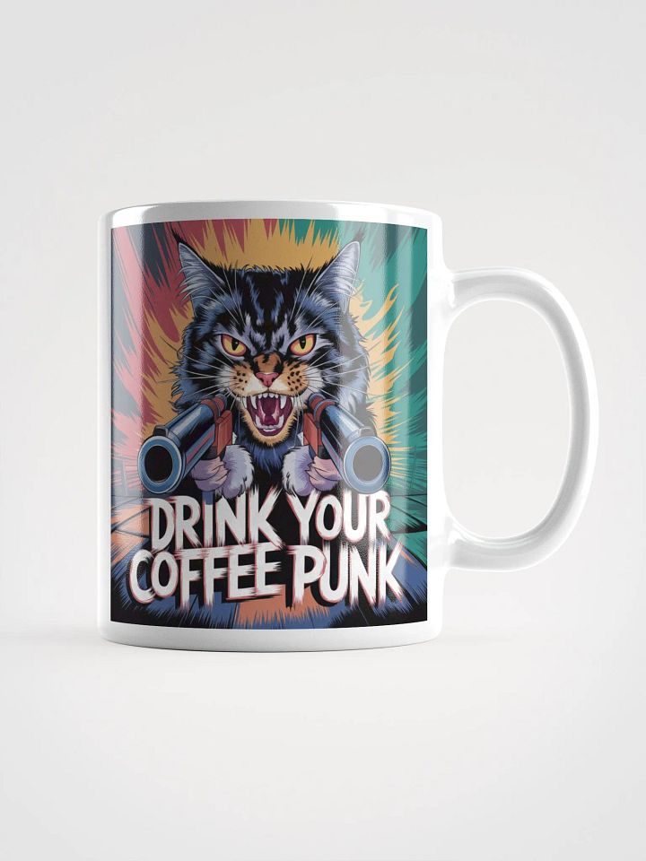 "Drink Your Coffee Punk" Humorous High Quality Glossy White Mug product image (1)