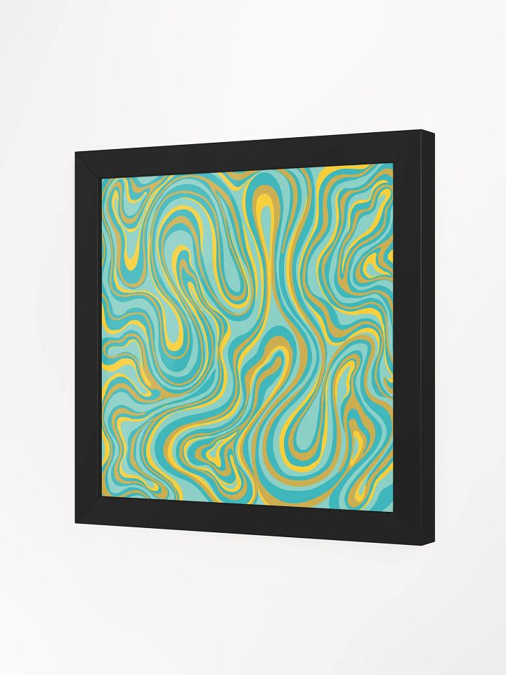 Flowing Teal Abstract Framed Poster - Stone No. 1 product image (2)