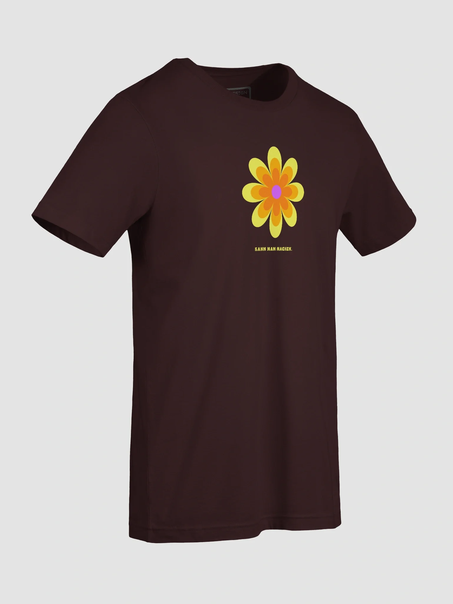 Laid-back flower T-Shirt "Kann man machen." - yellow orange product image (9)
