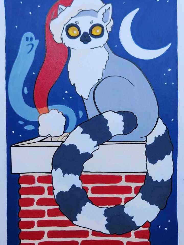 Dessin original Noël Lemurien product image (1)