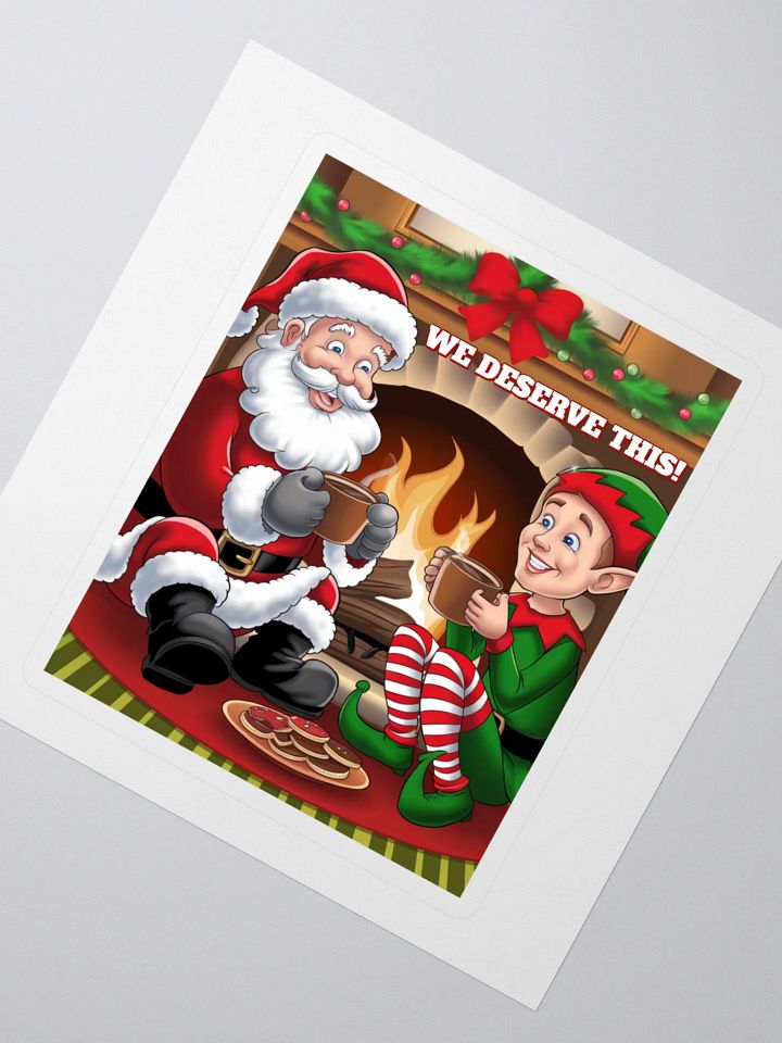 We Deserve This! Santa Claus and An Elf Taking a Break product image (2)