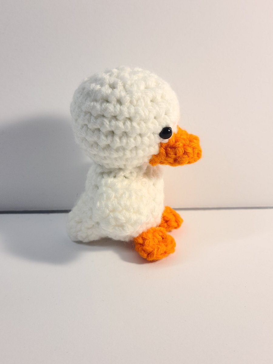 Handmade Amigurumi Mini White Duck Stuffed Animal product image (3)