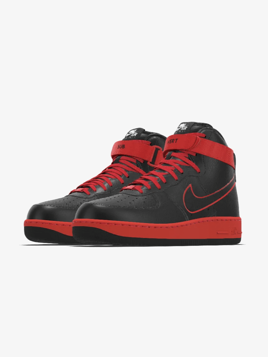 Red Subvert Air Force 1 High by Alluci N1K3-C1TY|Co-Lab product image (1)