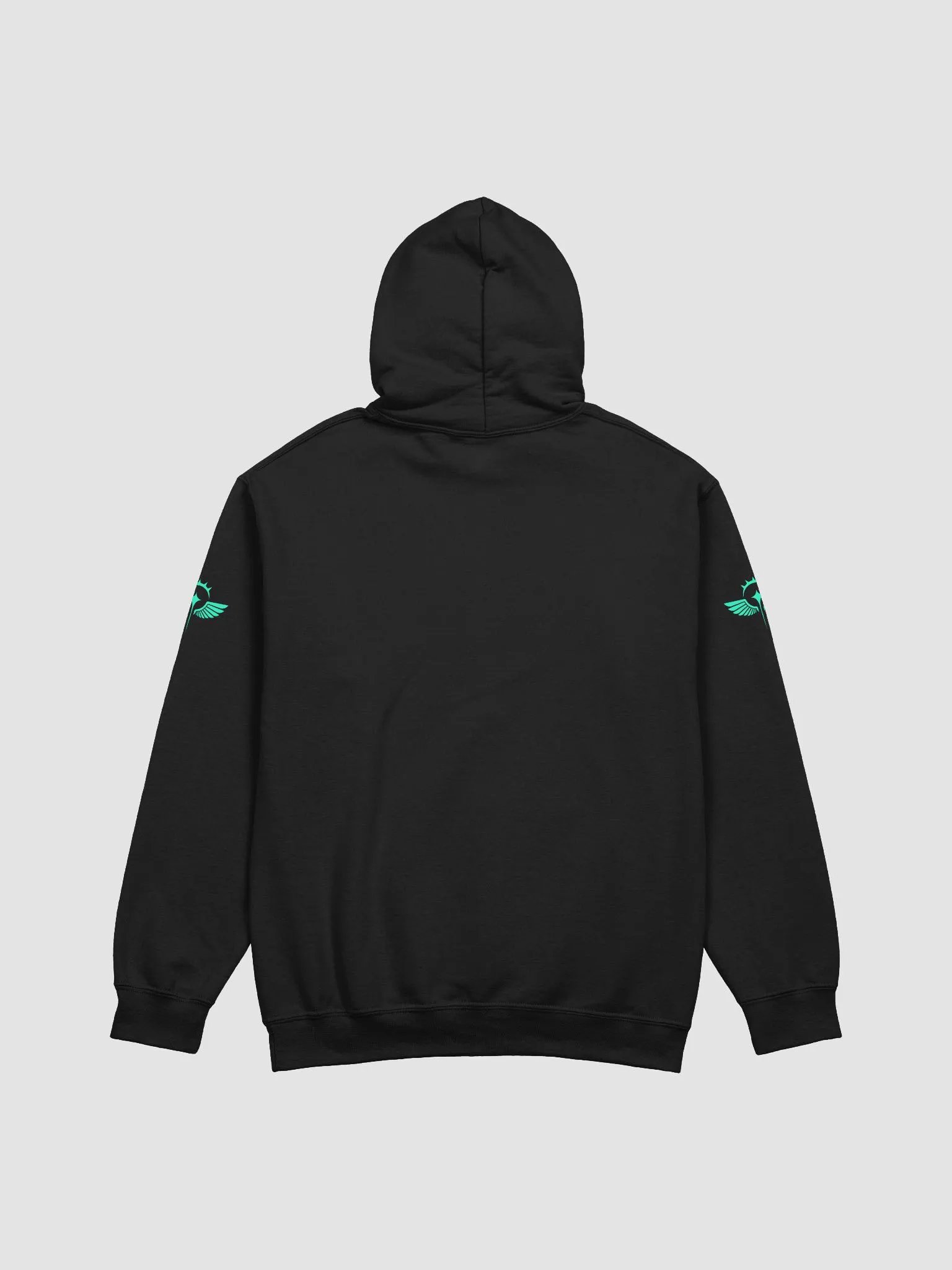 Adeptus Momfriendicus Text Hoodie (Teal Logo) product image (3)