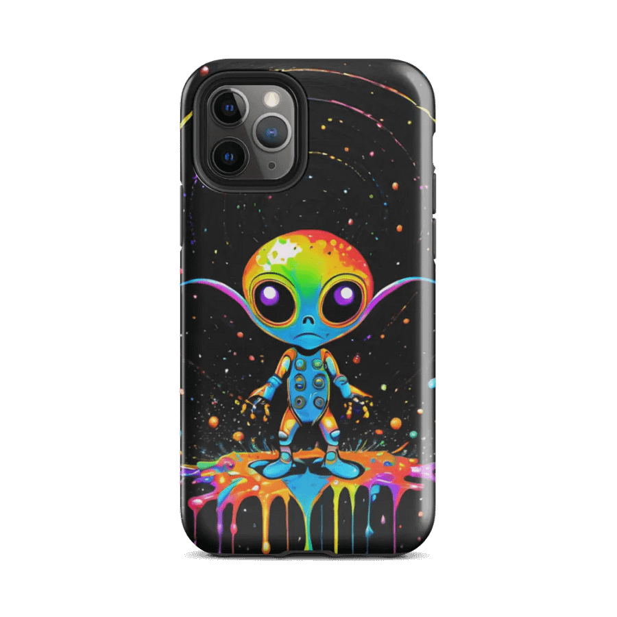 Tough Phone Case for iPhone® - Colorful Paint Splash Alien Dude product image (2)