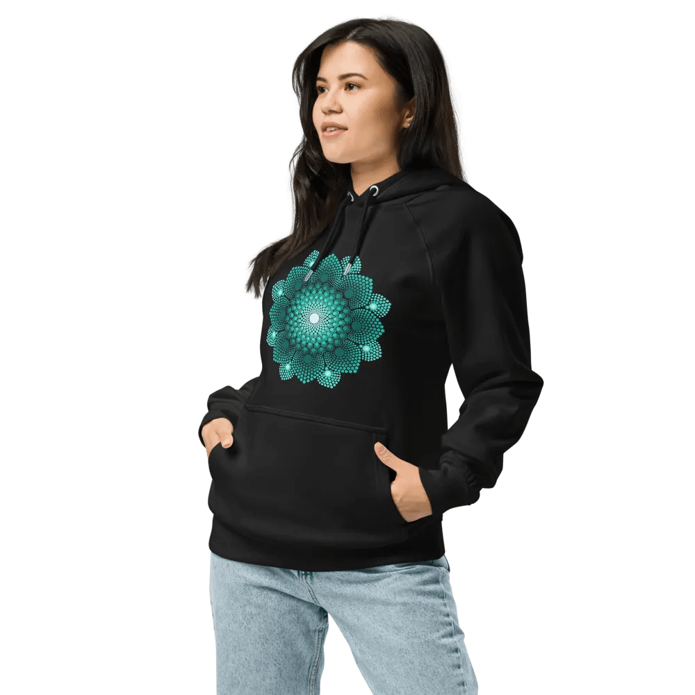 Turquoise Dot Mandala Unisex Eco Hoodie product image (1)