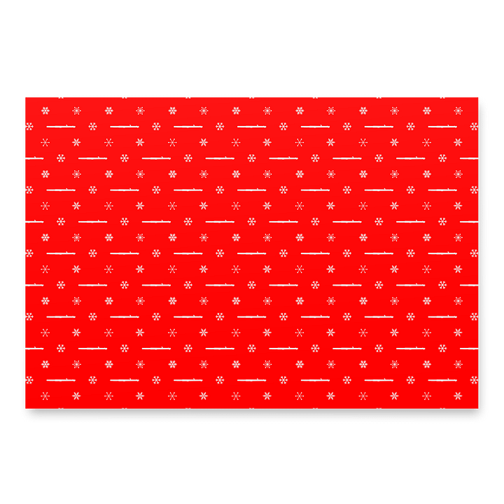 Flutes and Snowflakes - Piccolo - Red Gift Wrap Paper Sheets product image (2)