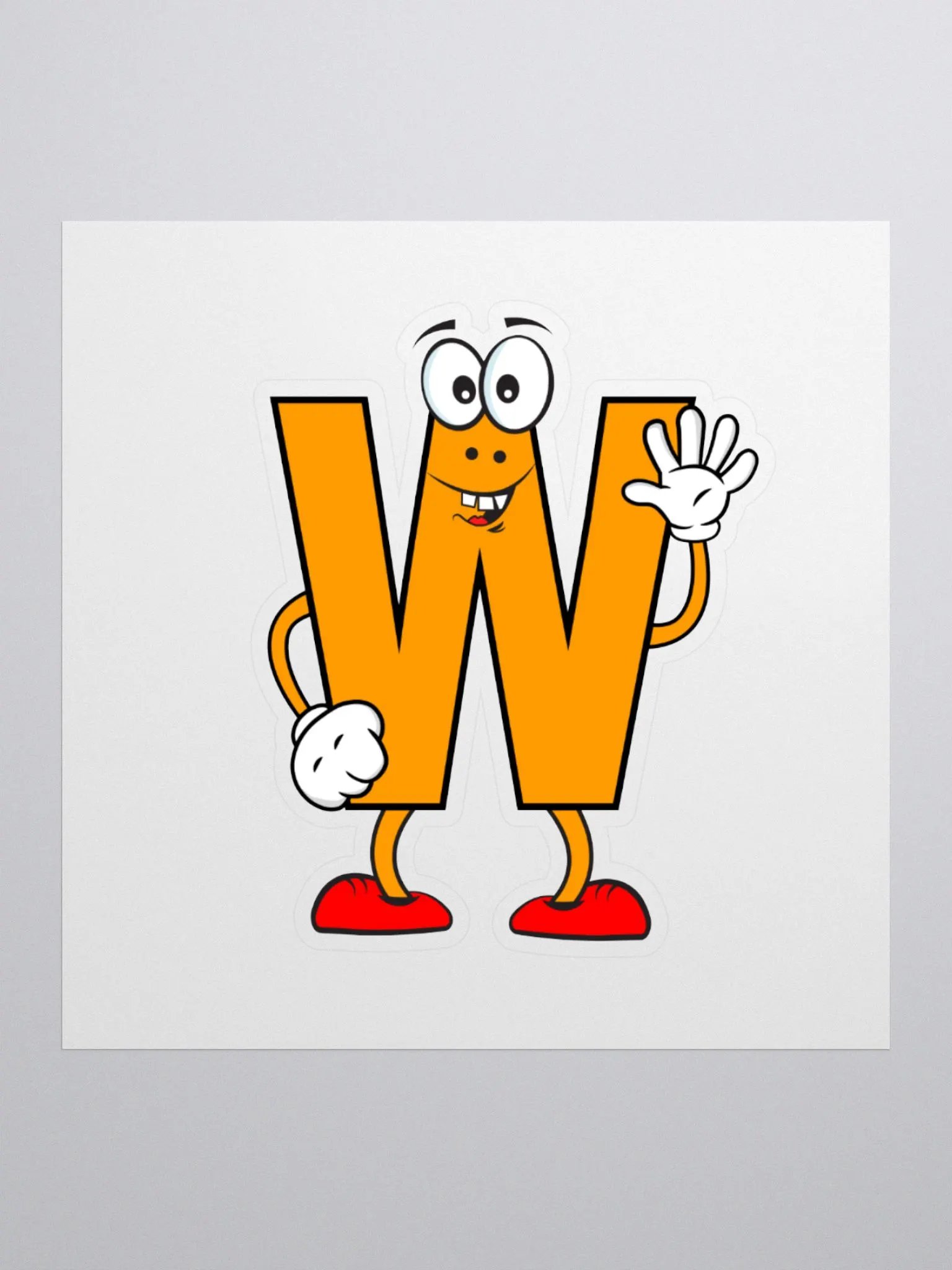 W Letter Cartoon Character Sticker product image (2)
