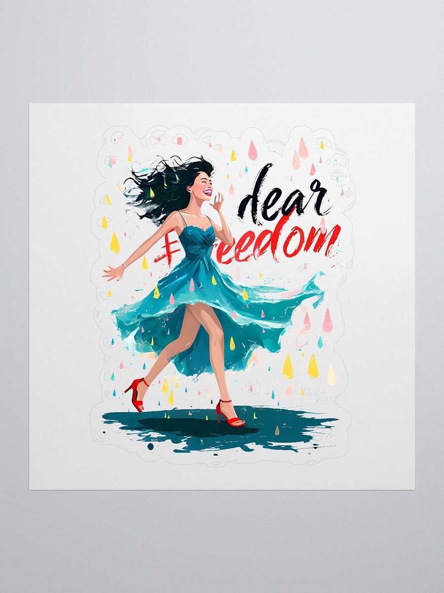 Embrace Freedom | Colorful Rain Dance Art Print Sticker product image (1)