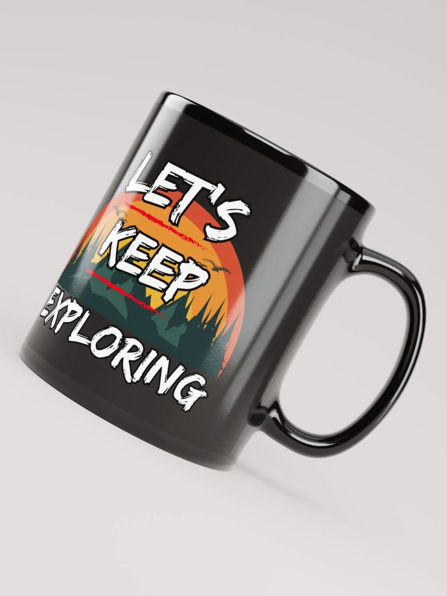 Let's Keep Exploring Camping Black Mug product image (8)