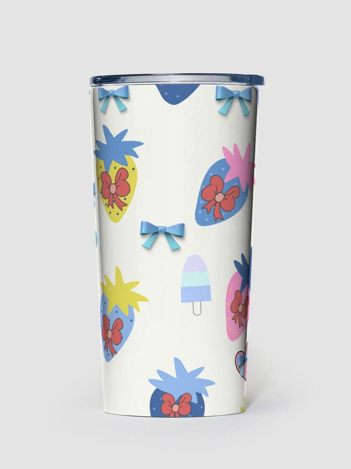 Strawberry Delight 20oz insulated Stainless Steel Tumbler with reusable Straw, lead proof cup lid. Tumbler Mug Flasks product image (1)