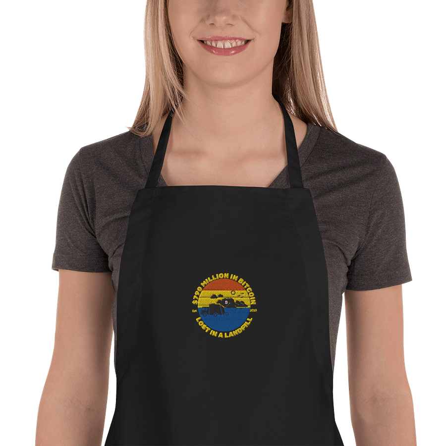 Bitcoin Trash Landfill Embroidered Apron product image (1)