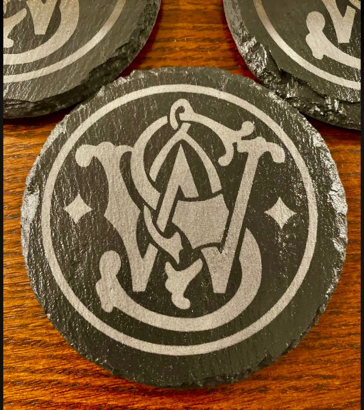 Smith & Wesson - Slate Coasters - Set of 4 Custom Laser Engraved product image (2)