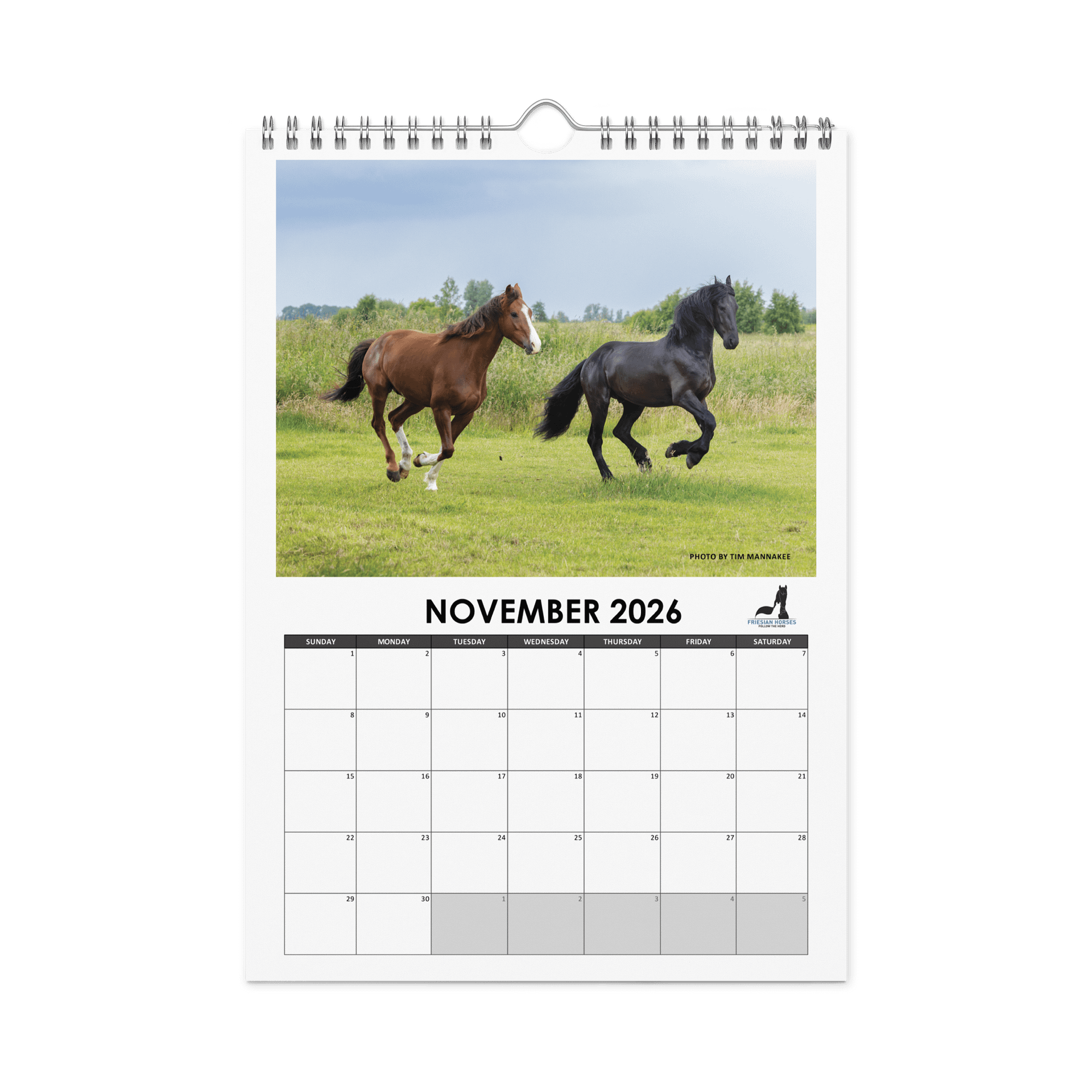 Friesian horses 2026 Wall Calendar product image (11)