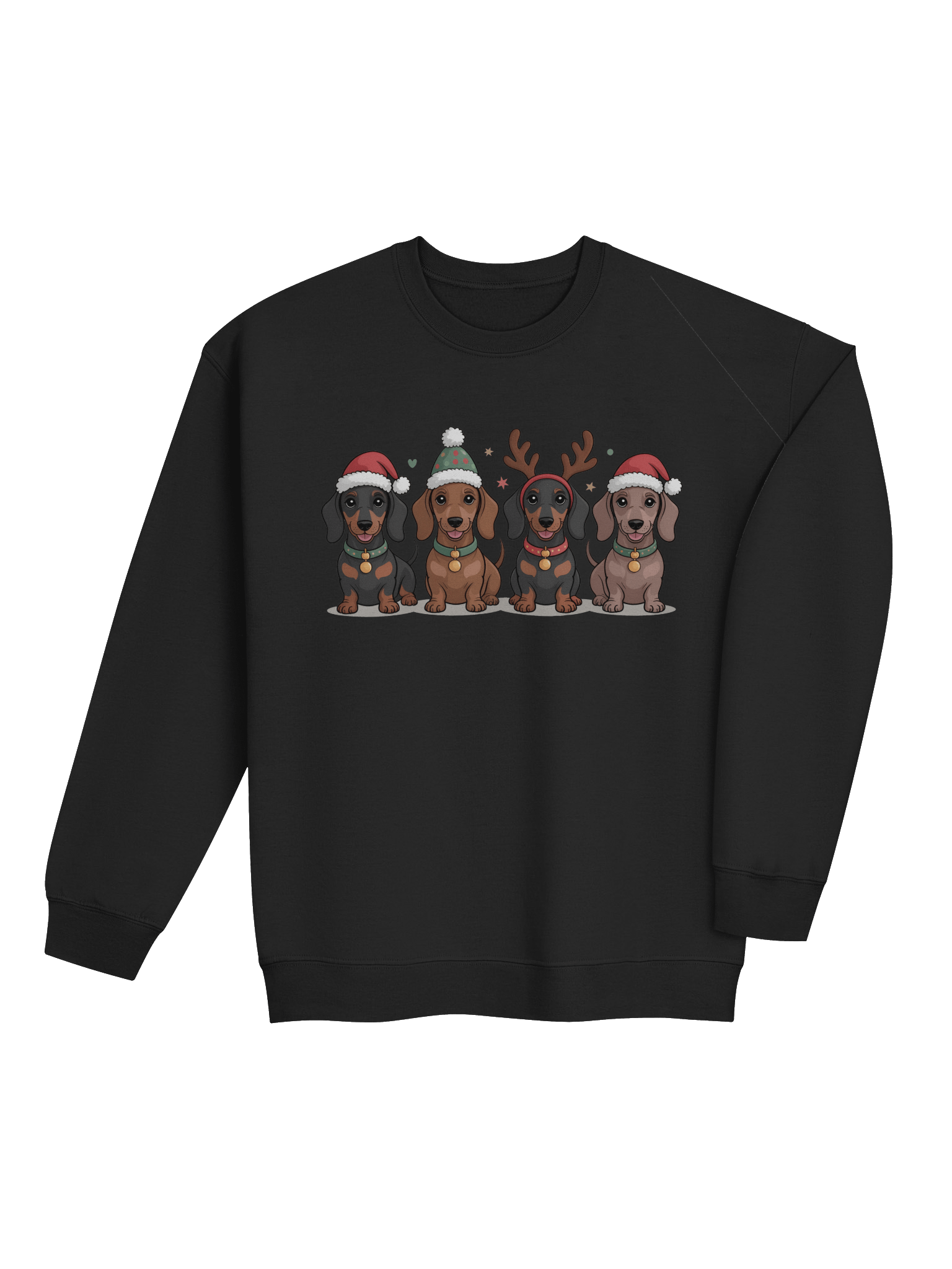 Festive Dachshund Puppies Christmas Sweatshirt – Holiday Dog Lover Gift product image (4)