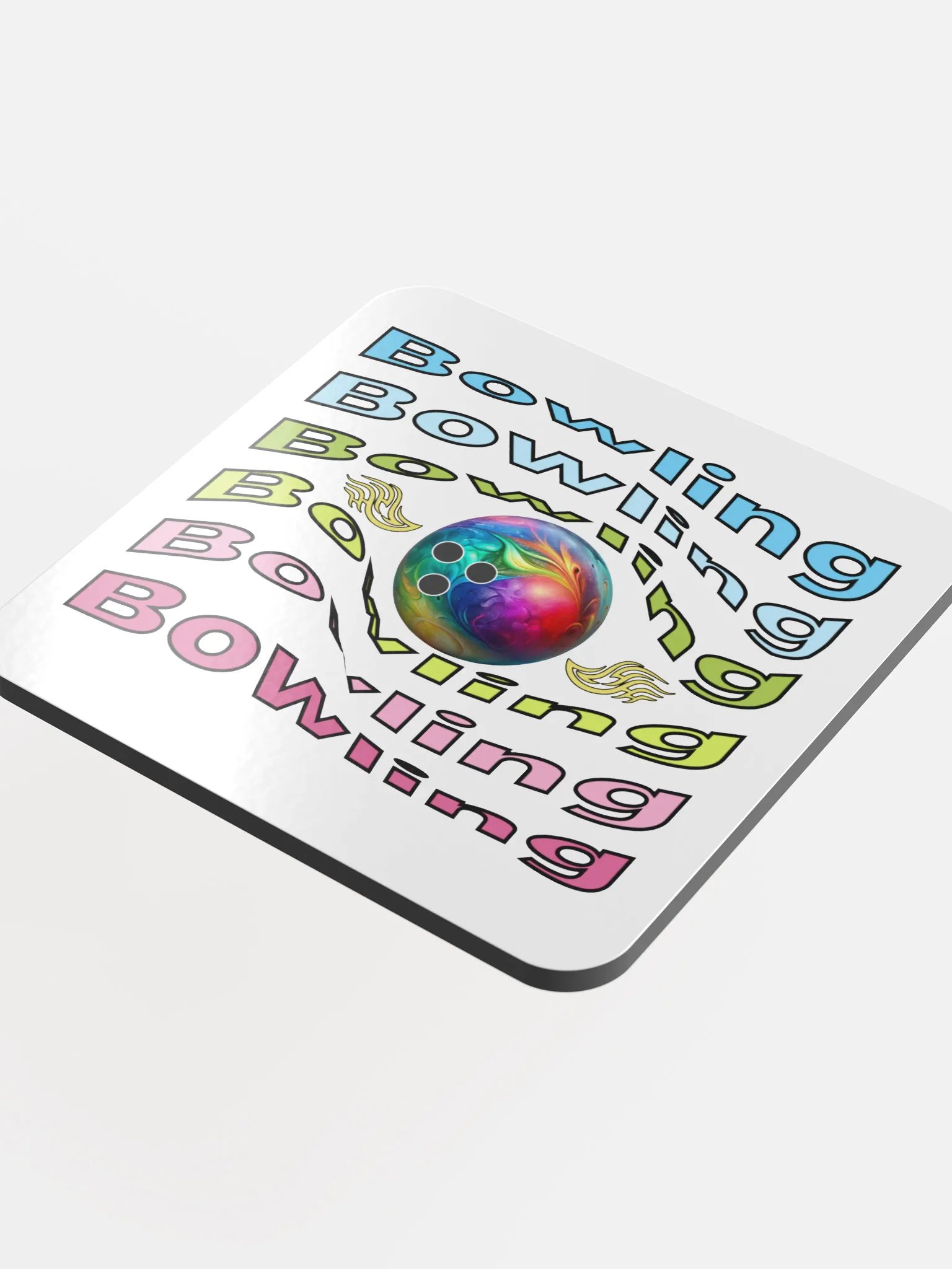 Bowling Swirl Colorful Ball Coaster Set product image (1)