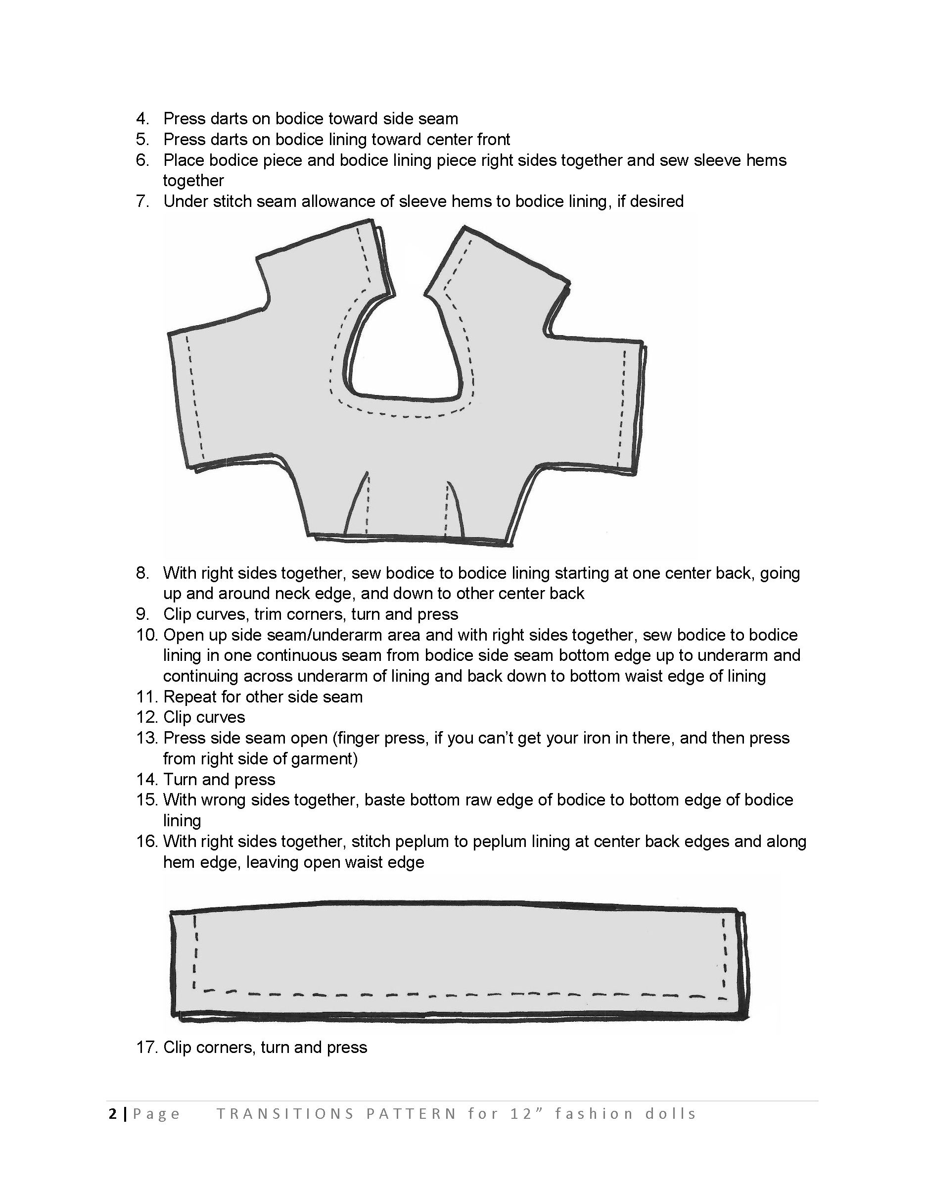 Transitions sewing pattern for 12" fashion dolls product image (3)