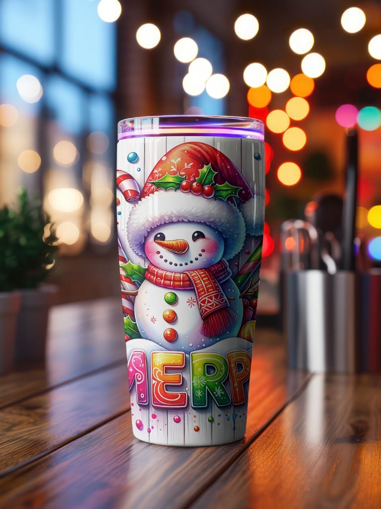 Cheerful Holiday Snowman Stainless Steel Tumbler product image (1)