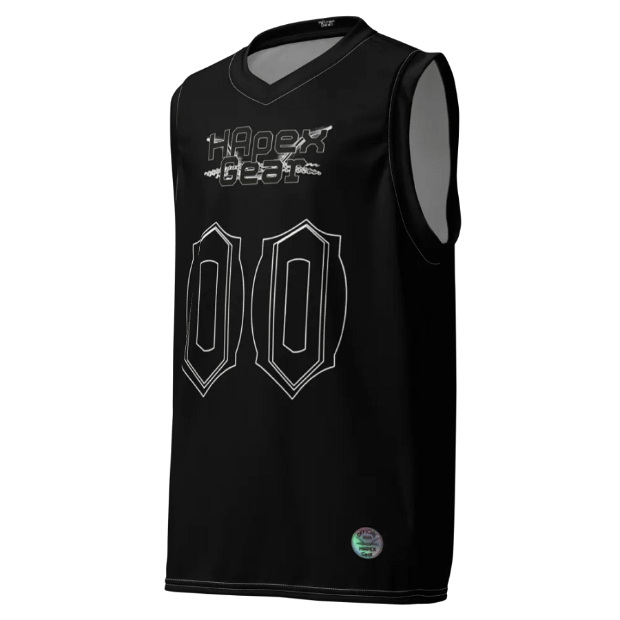 Freaky Hoody - Black - Recycled Unisex Basketball Jersey - Black HApex Gear Black Logo product image (1)