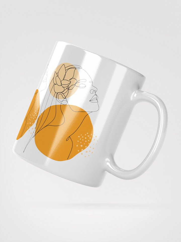 Mug Blanc Equilibre Femme - Orange Soleil - Vibration Créative - Idée Cadeau Raffiné product image (2)