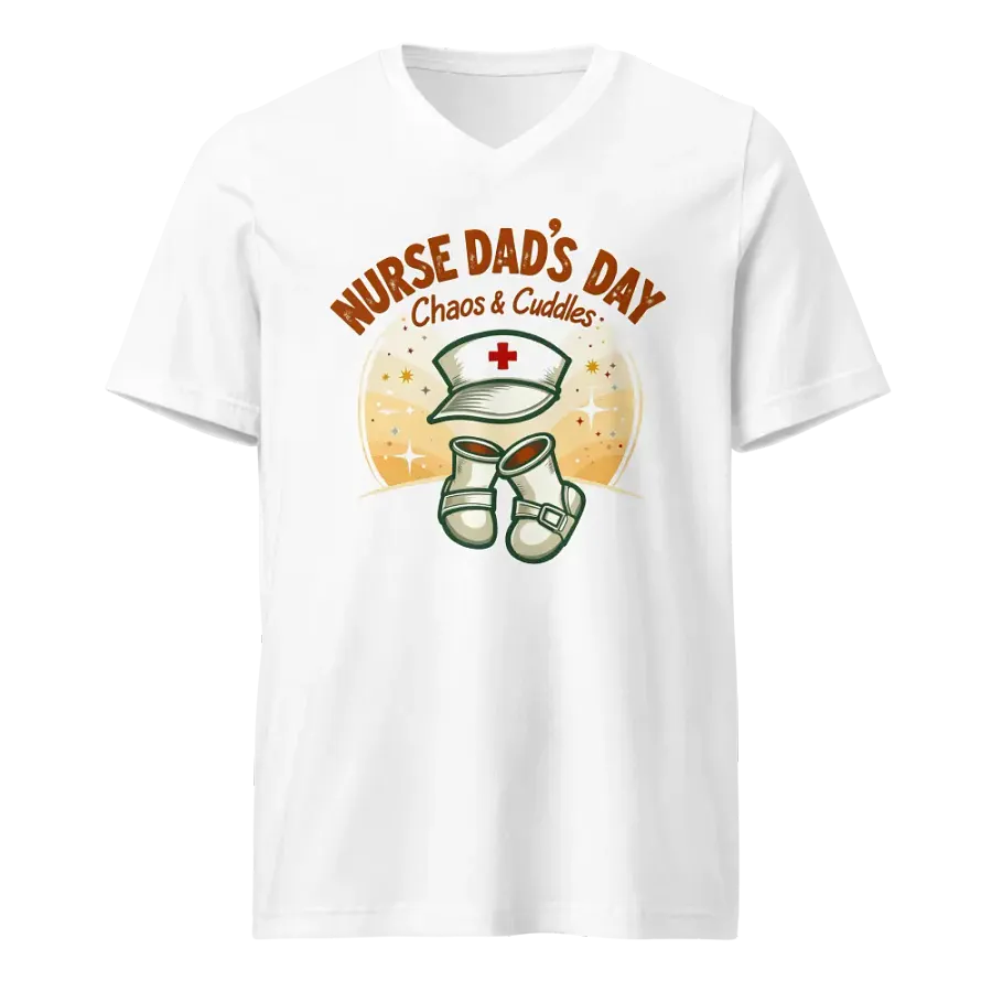 Chaos & Cuddles Nurse Dad's Day V-Neck Tee product image (1)