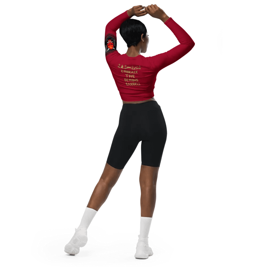 women oni crop top long sleeve (RED) product image (2)