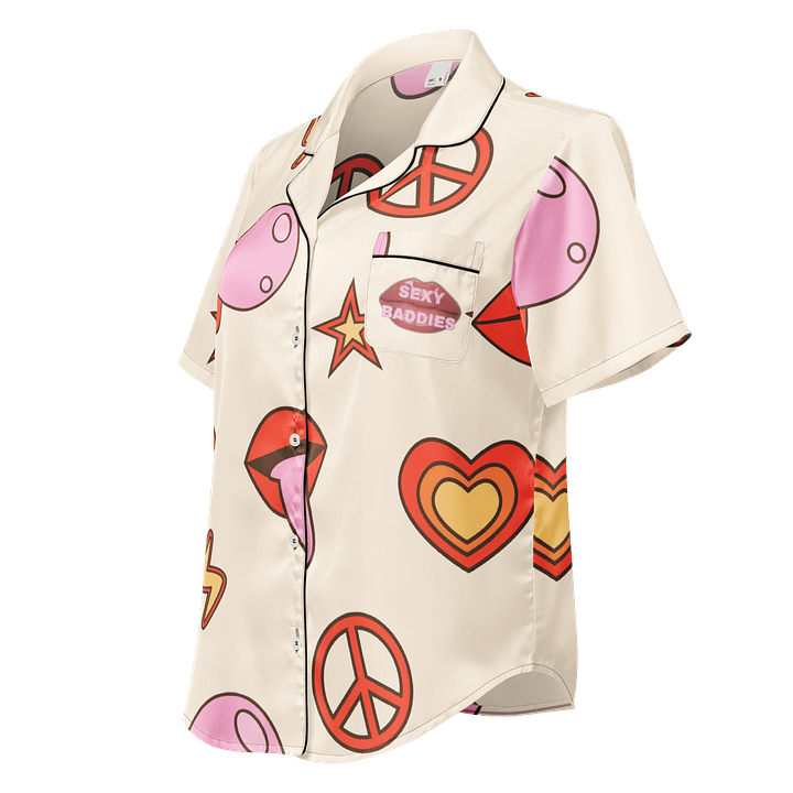 Gloosy SexyBaddies Lips Short Sleeve Pajama Top product image (1)