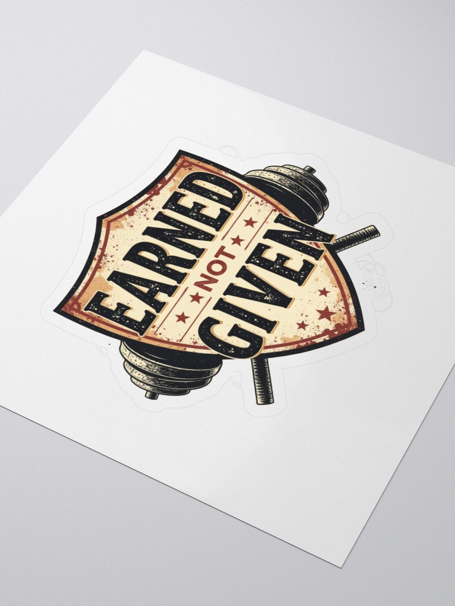 Earned Not Given Shield Motivational Stickers product image (3)