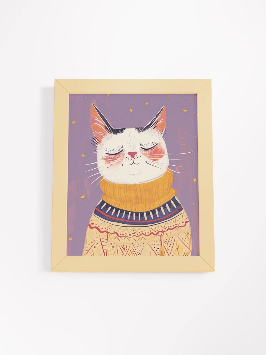 Autumn Bliss Cat Framed Art Print product image (1)