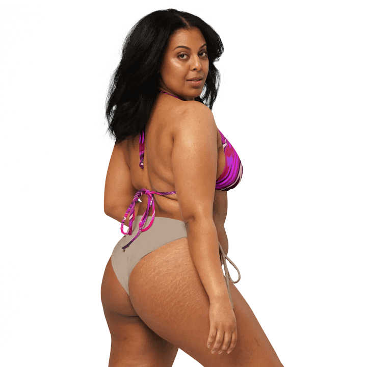 Padded String Bikini Top - Pink and Purple Digital Fluid Art product image (2)