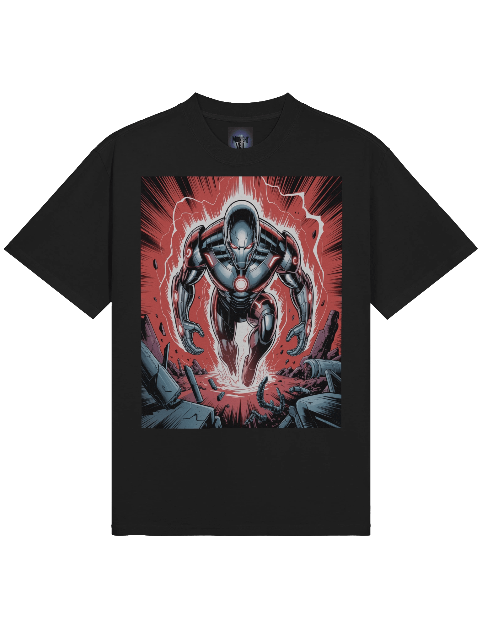 Lightning Dominion: Ultron Oversized Faded T-Shirt product image (5)