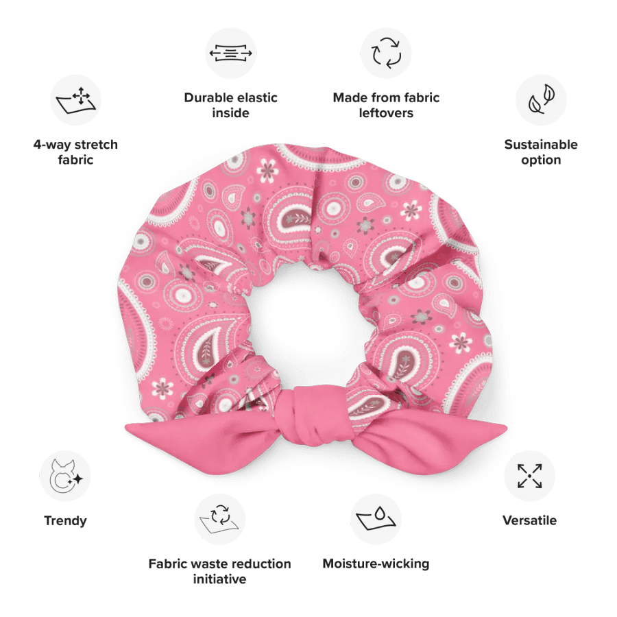 Pink Paisley Dreams All-Over Print Scrunchie product image (3)