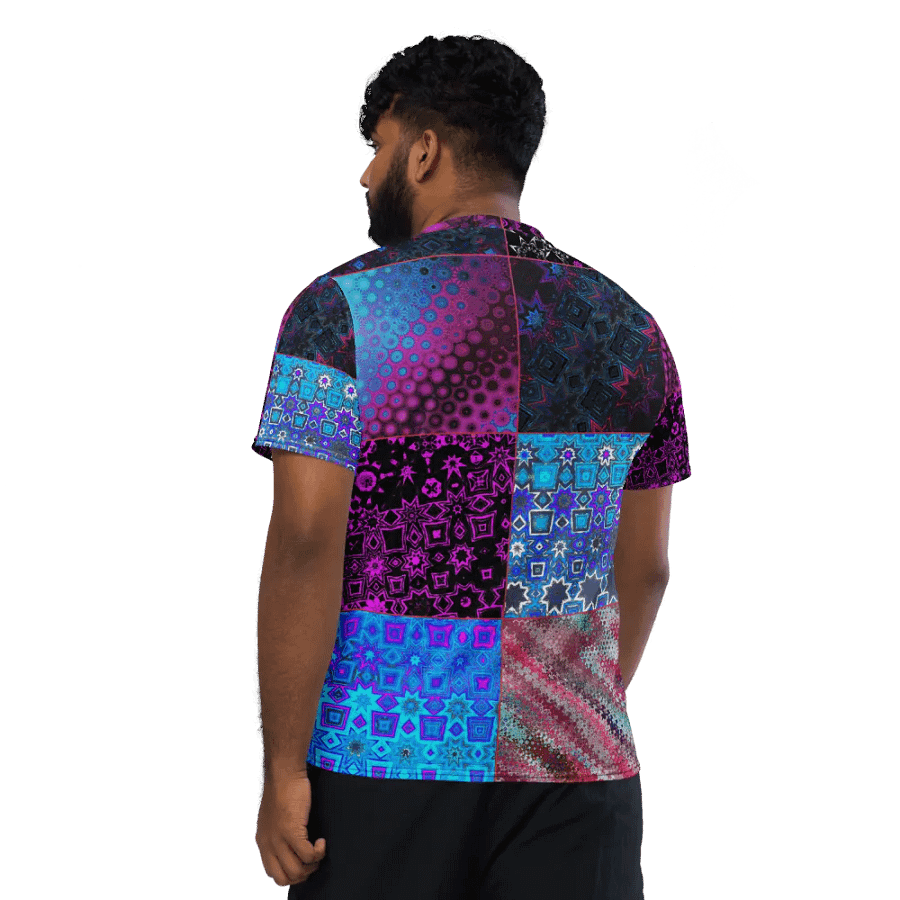 Patchwork Celebration Unisex V Neck Sports Jersey product image (12)