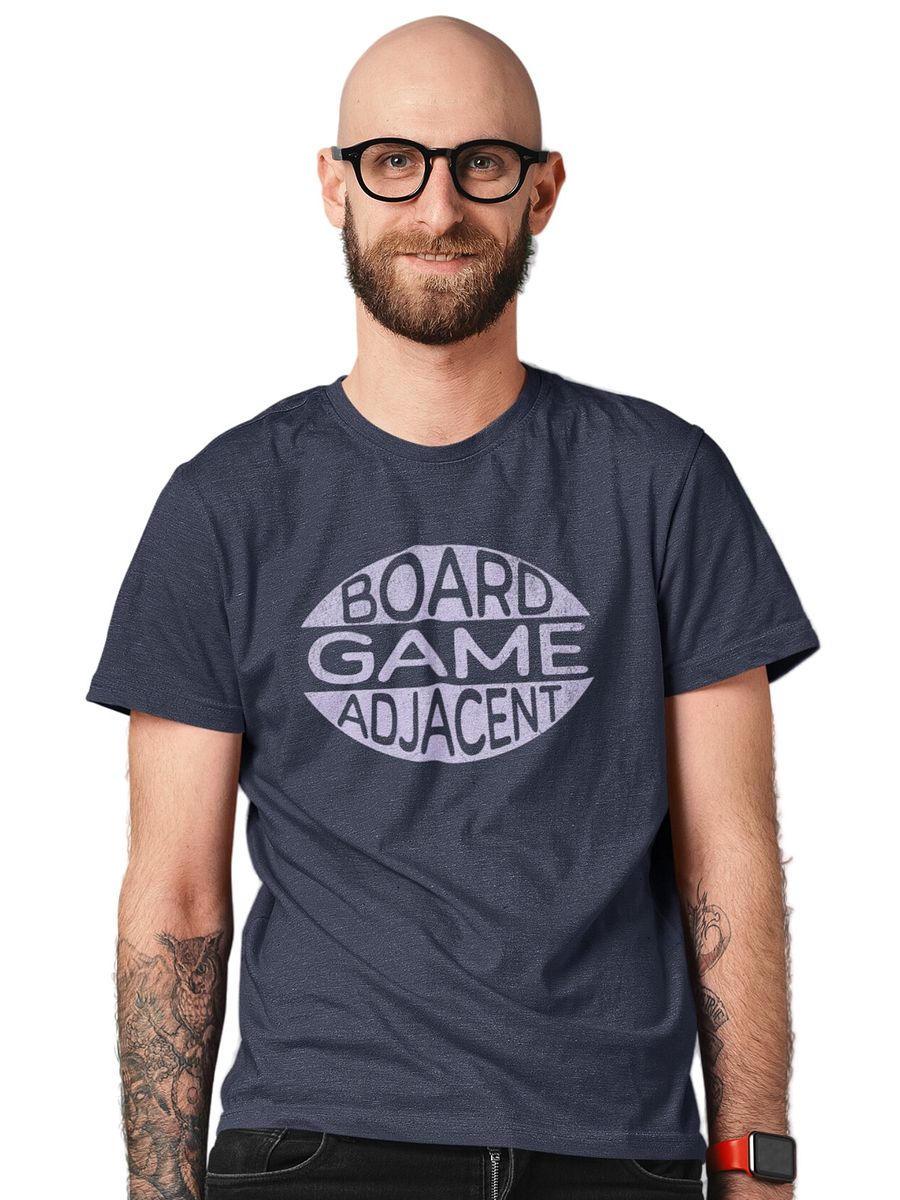 Grunge Board Game Shirt, Nerdy T-shirt for Board Gamers, Blue, Board Game Adjacent product image (1)