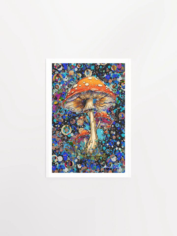 'Mystic Journey' by Edward Martin: Mixed Media Collage:Vibrant Mushroom Fantasy Poster product image (2)