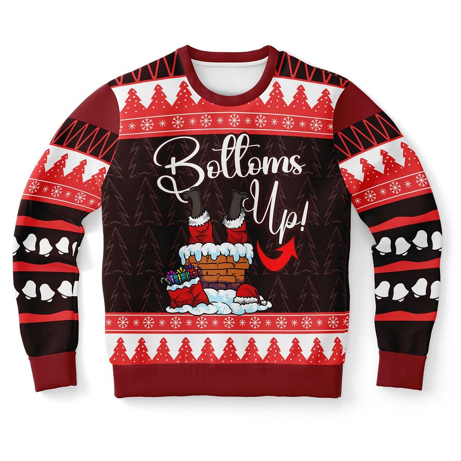 Bottoms Up Santa Christmas Sweatshirt | Funny Stuck Santa Holiday Sweater | Ugly Christmas Party Winter Outfit product image (9)